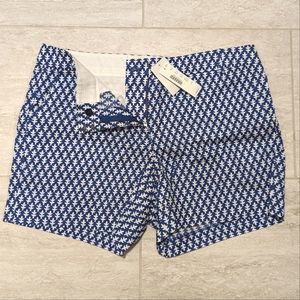 NWT J. Crew Blue and White Print Chino Shorts